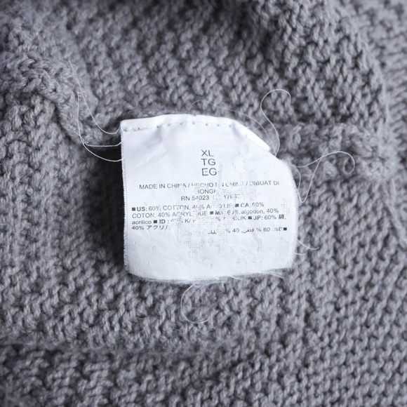 OLD NAVY Heathered Gray Chevron Stitch Sweater Long Sleeve Crew Neck Womens XL - Picture 4 of 5